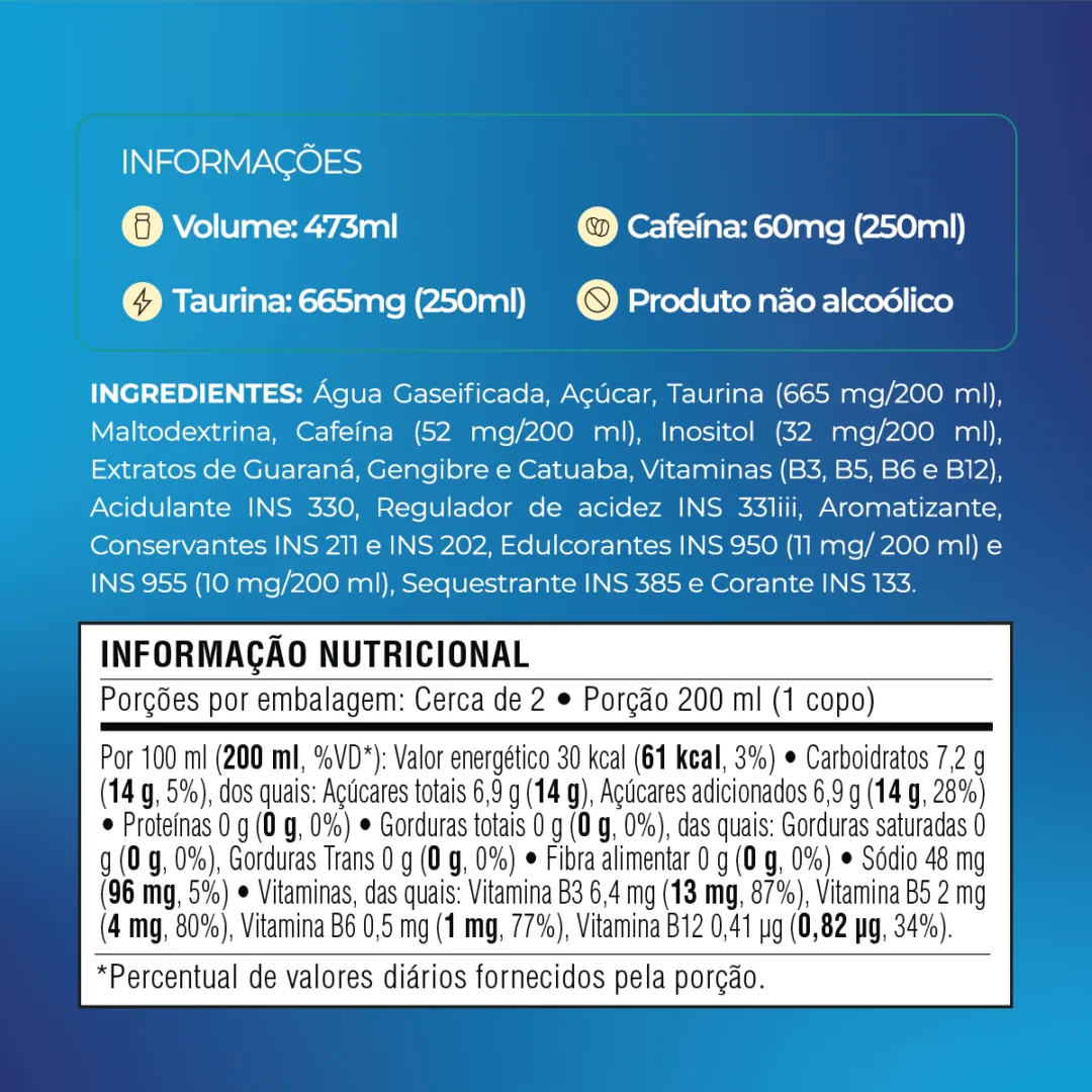 Informações e tabela nutricional do Baly Tadaly