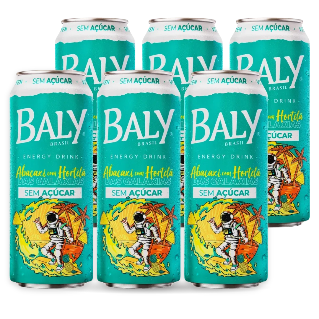 Pack com 6 latas de Baly Abacaxi com Hortel� Zero 473 ml