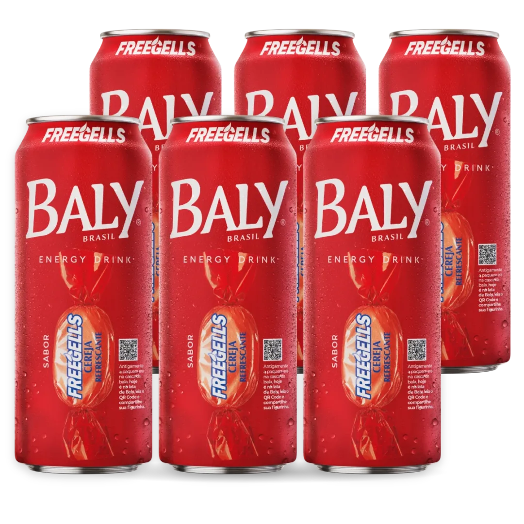 Pack com 6 latas de Baly Cereja 473 ml