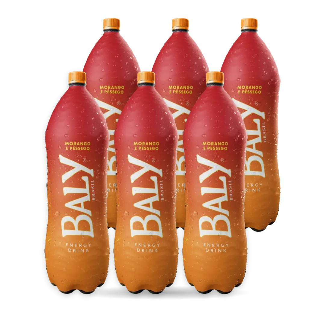 Pack com 6 garrafas de Baly Morango e P�ssego 2 L