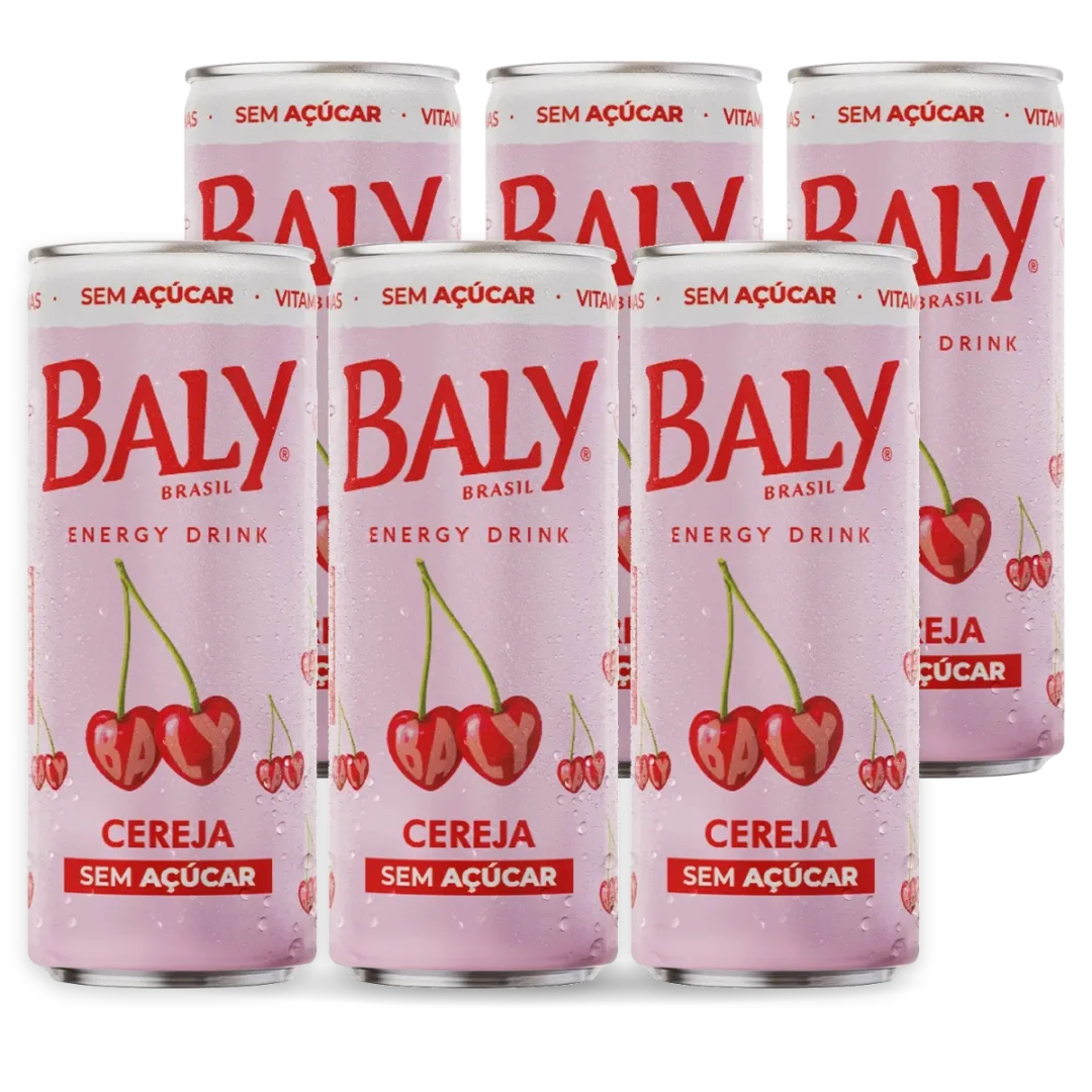 Pack com 6 latas de Baly Cereja Zero 250 ml