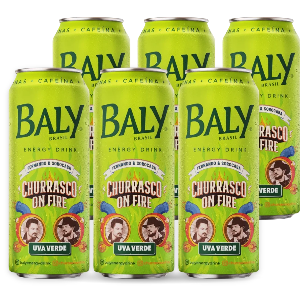 Pack com 6 latas de Baly Uva Verde 473 ml