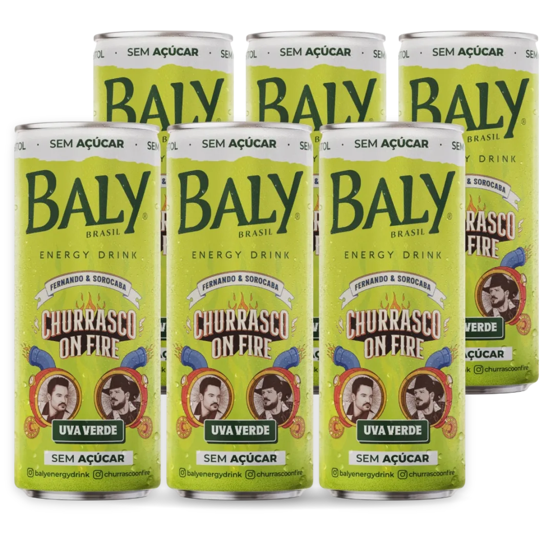 Pack com 6 latas de Baly Uva Verde Zero 250 ml
