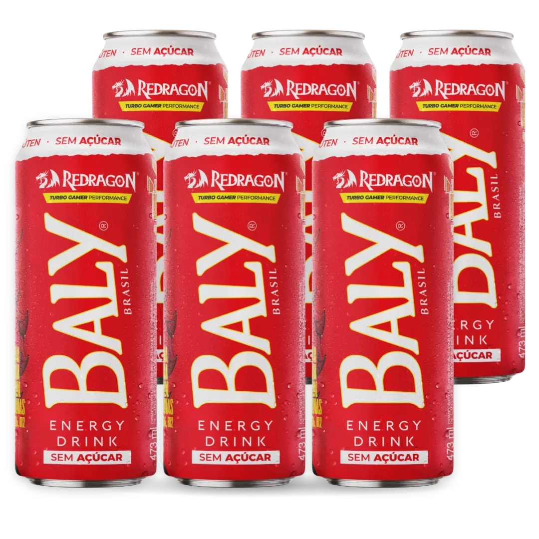 Pack com 6 latas de Baly Gamer Redragon Zero 473 ml