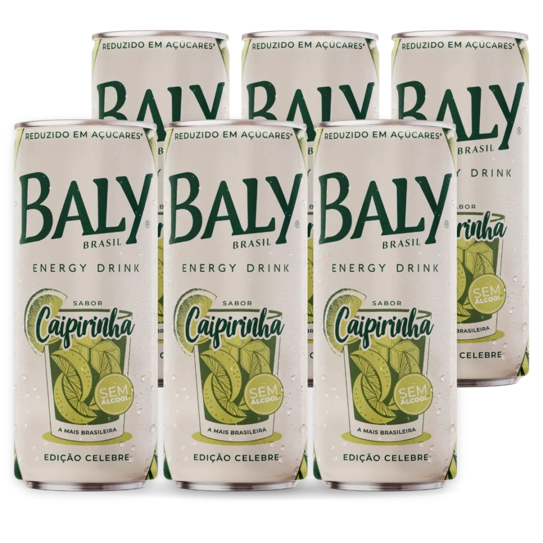 Pack com 6 latas de Baly Caipirinha Celebre 250 ml