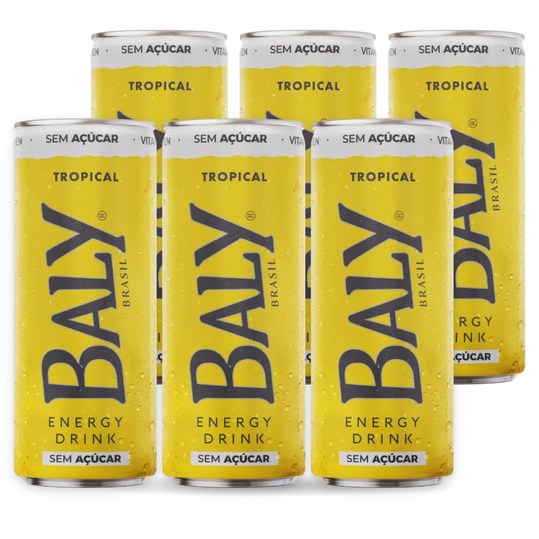 Pack com 6 latas de Baly Tropical Zero 250 ml