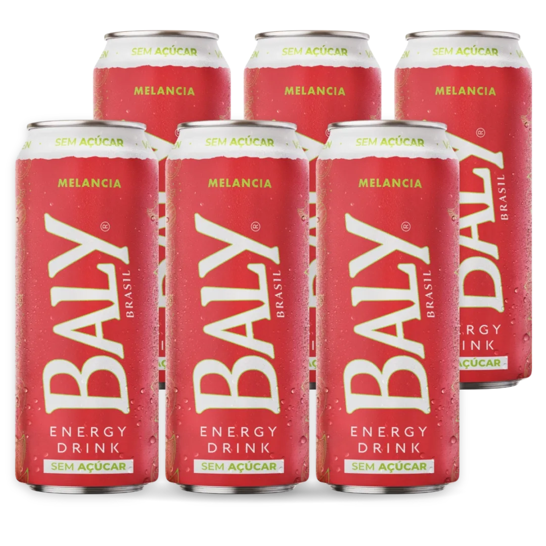 Pack com 6 latas de Baly Melancia Zero 473 ml