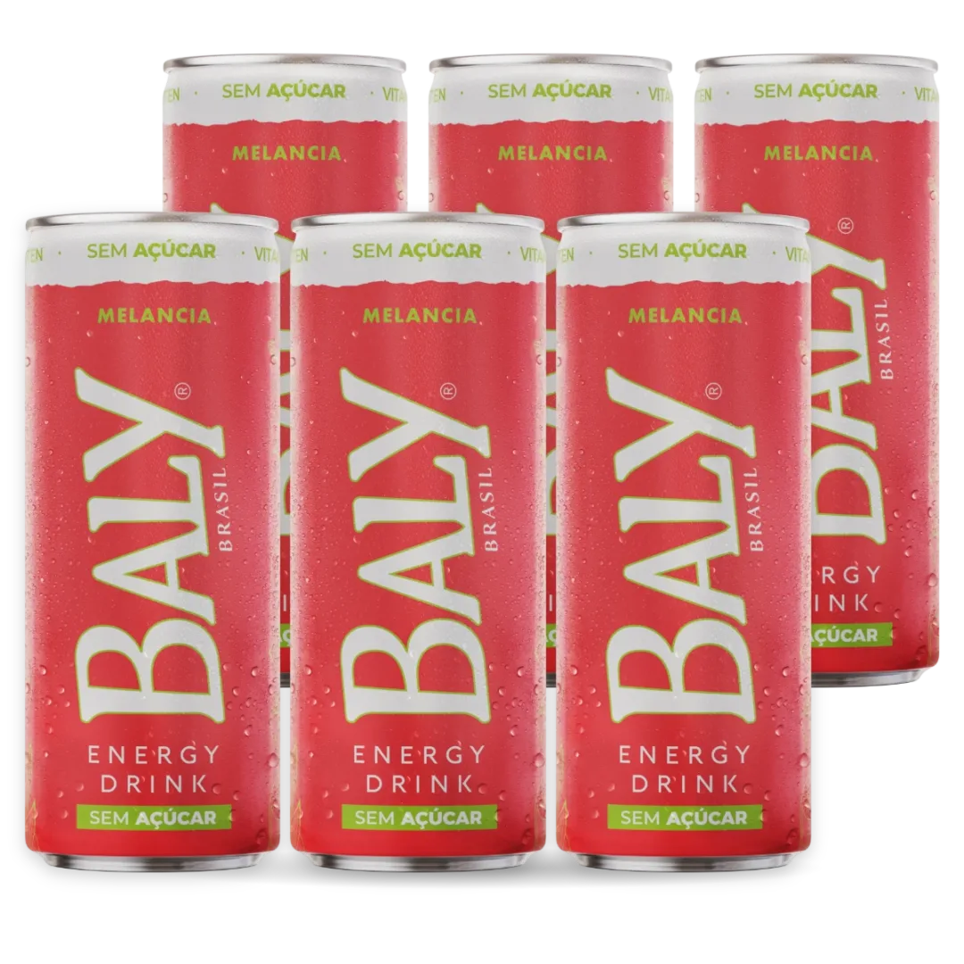 Pack com 6 latas de Baly Melancia Zero 250 ml