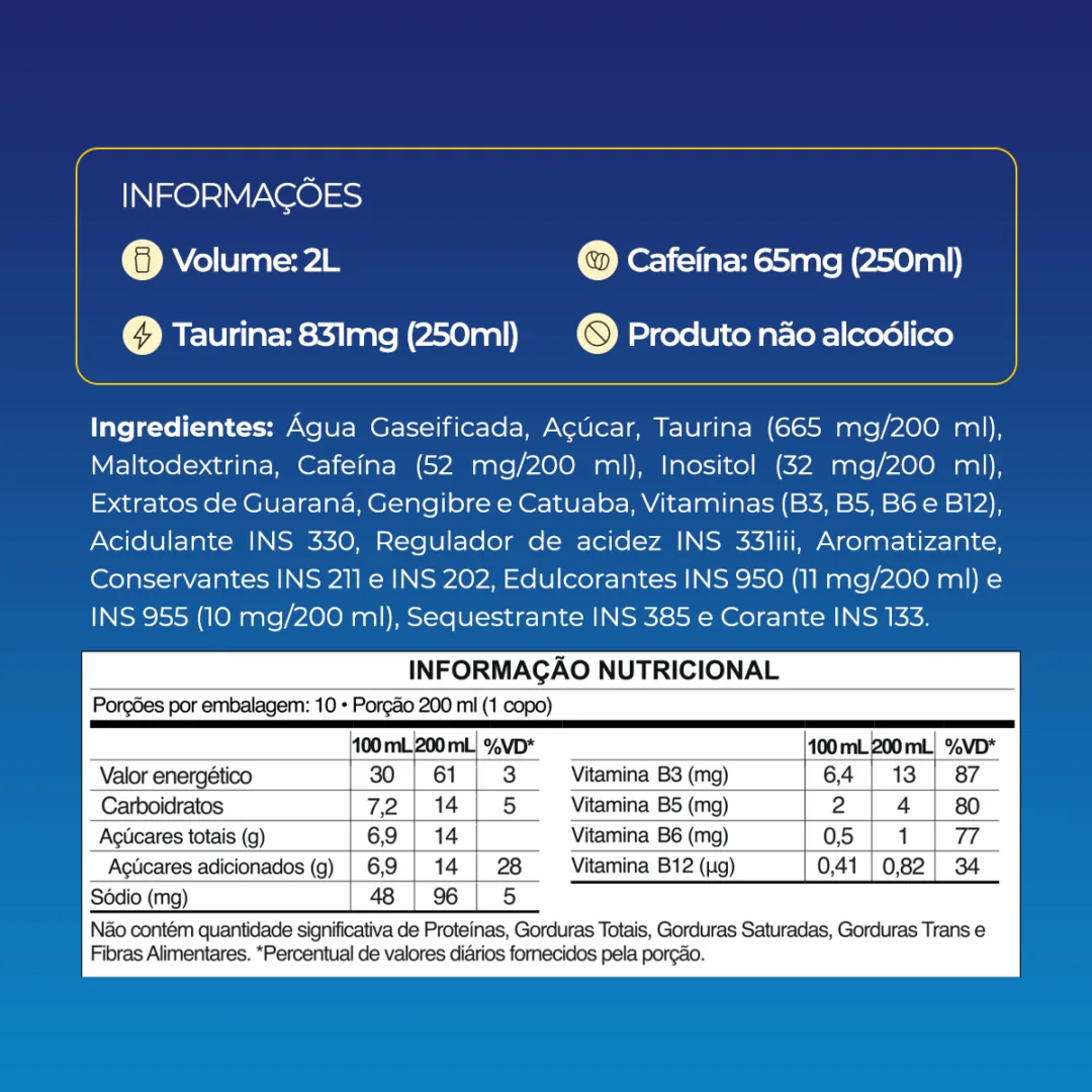 Informações e tabela nutricional do Baly Tadaly