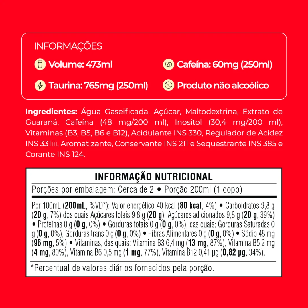 Informações e tabela nutricional do Baly Melancia
