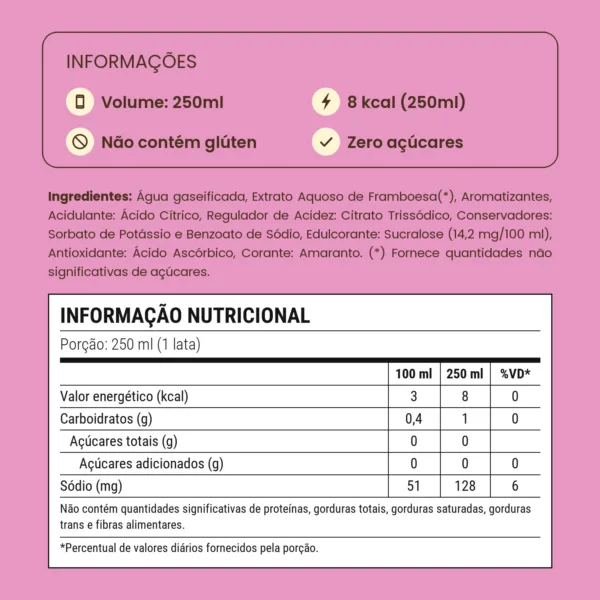 Refrigerante Original Pink Lemonade Sem Açúcar250ml 6 UM