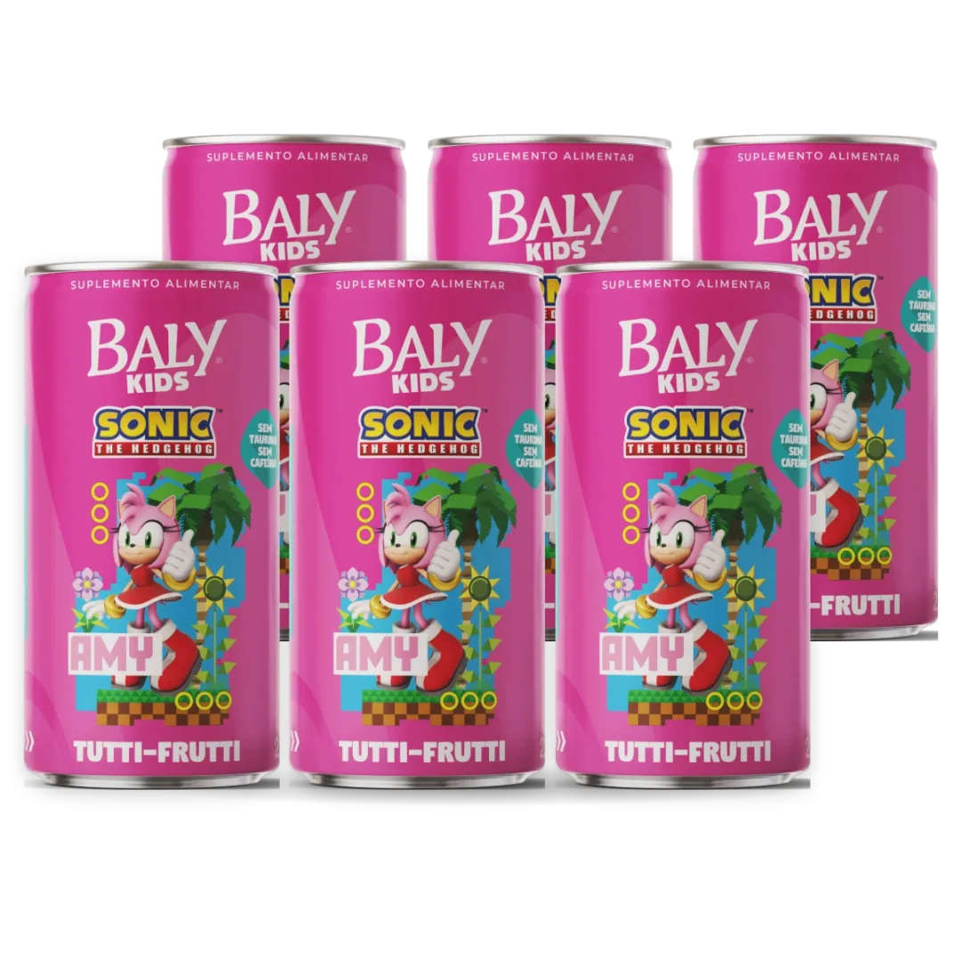 Pack com 6 latas de Baly Kids Tutti-Frutti 220 ml