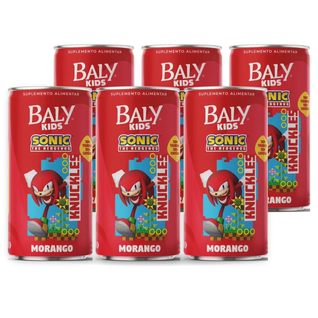 Pack com 6 latas de Baly Kids Morango 220 ml