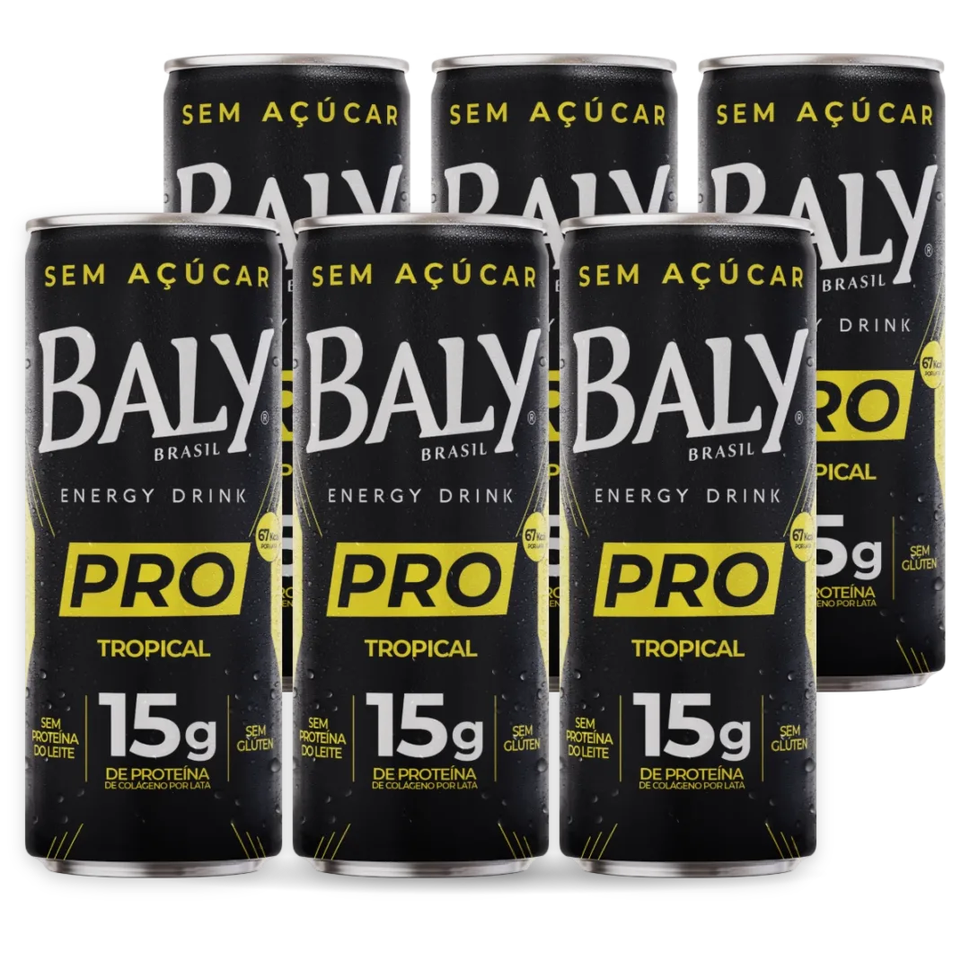 Pack com 6 latas de Baly PRO Tropical 250 ml