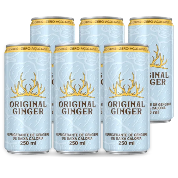 Original Ginger Zero pack com 6 latas de 250 ml