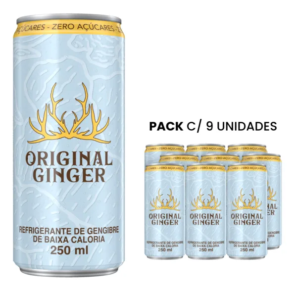Refrigerante Original Ginger S/ Açúcar 250ml 6 UN